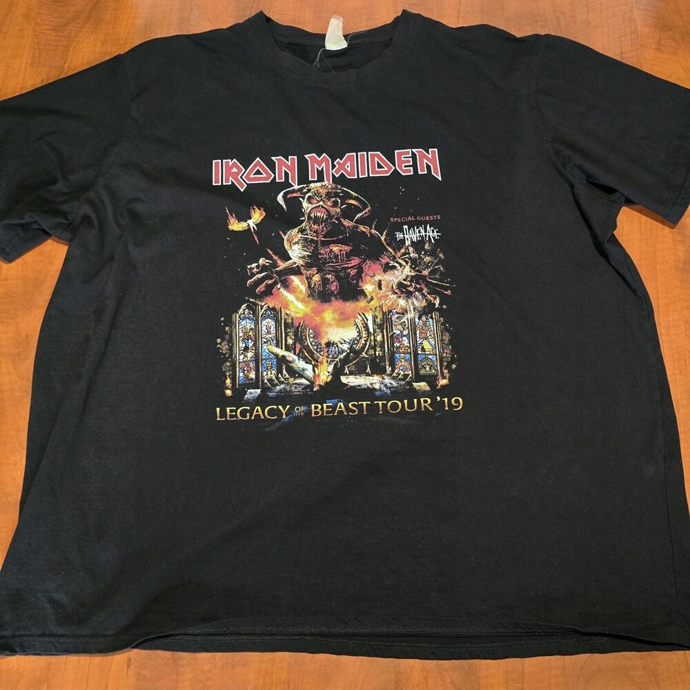 Iron Maiden Legacy Of The Beast Tour 2019 Double Sided Crew Neck Tie 3XL